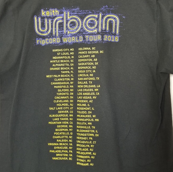 KEITH URBAN Ripcord World Tour 2016 Concert Graphic T-shirt Size M Country Music - Picture 4 of 7